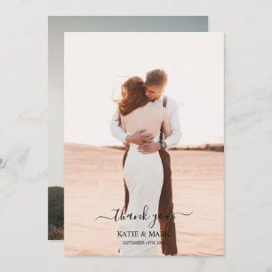 Weddenschap 2 Foto liefdesscript bruiloft Hartelij Bedankkaart