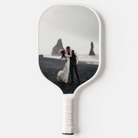 Weddenschap 2 Foto Memory Newly Weds Keepomwille Pickleball Paddle (Achterkant)