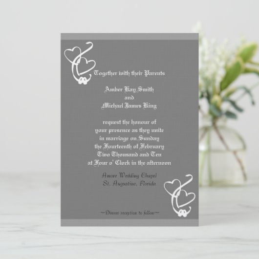 Weddenschap 2 harten 2 ringen 2 ringen 2 zijaanzic kaart (Staand voorkant)