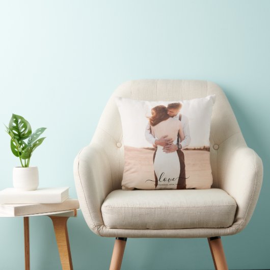 Weddenschap 2 Photo Memory Love Script Kussen (Stoel)