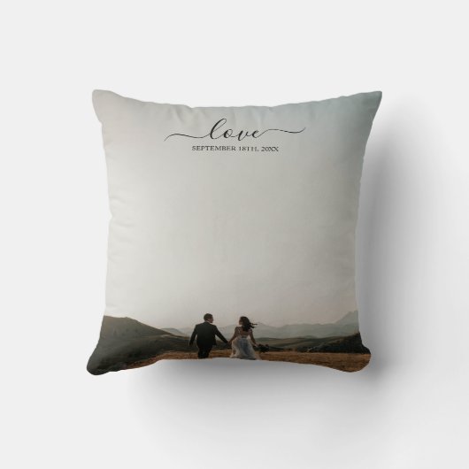 Weddenschap 2 Photo Memory Love Script Kussen (Achterkant)