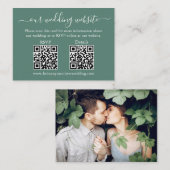 Weddenschap 2 QR RSVP Details Foto Eucalyptus Gree Informatiekaartje (Voorkant / Achterkant)