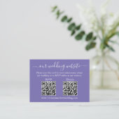 Weddenschap 2 QR RSVP Details Foto Periwinkle Informatiekaartje (Staand voorkant)