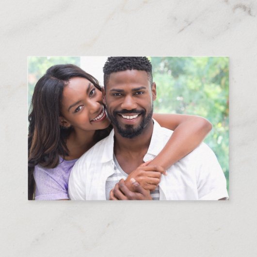 Weddenschap 2 QR RSVP Details Foto Periwinkle Informatiekaartje (Achterkant)