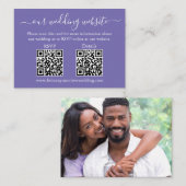 Weddenschap 2 QR RSVP Details Foto Periwinkle Informatiekaartje (Voorkant / Achterkant)