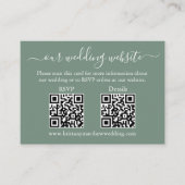 Weddenschap 2 QR RSVP - Details Foto Sage Green Informatiekaartje (Voorkant)