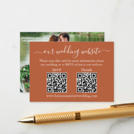 Weddenschap 2 QR RSVP Details Foto Terracotta Informatiekaartje