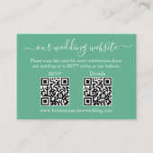 Weddenschap 2 QR RSVP Details Neo Mint Green Informatiekaartje (Voorkant)