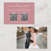 Weddenschap 2 QR RSVP - Details Roos met foto-usty Informatiekaartje (Voorkant / Achterkant)