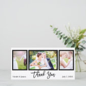 Weddenschap 3 Foto Afbeelding Black White Hartelij Bedankkaart (Staand voorkant)