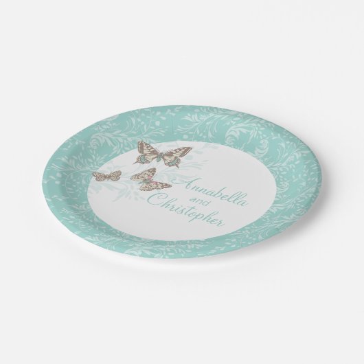 Weddenschap 3 inktvlinders blauwgroen witboek bord (Gekanteld)