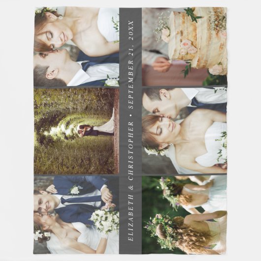 Weddenschap 6 Square Photo Collage Fleece Deken (Voorkant)