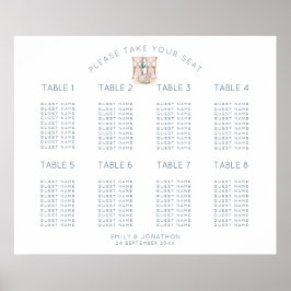 Weddenschap 8 Tabel 80 Square Seating Chart Poster