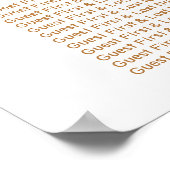 Weddenschap 8 Tables Roos Gold Sign Poster (Hoek)