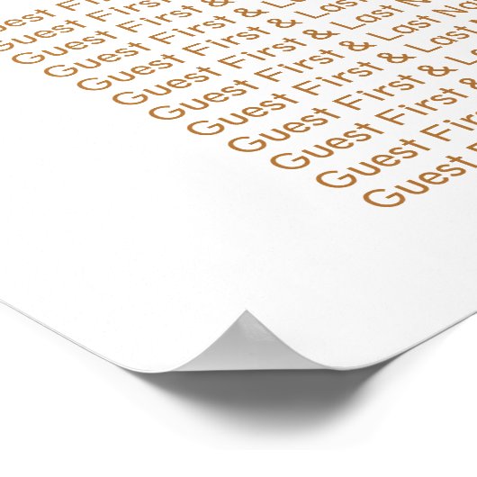 Weddenschap 8 Tables Roos Gold Sign Poster (Hoek)