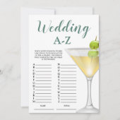 Weddenschap A-Z Elegant Vrijgezellenfeest Kaart (Voorkant)