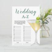 Weddenschap A-Z Elegant Vrijgezellenfeest Kaart (Staand voorkant)