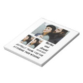 Weddenschap Aangepast 3 Foto Collage Notitieblok (Linkerzijde)