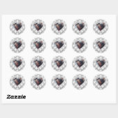Weddenschap Aangepaste foto White & Silver Diamond Ronde Sticker (Vel)