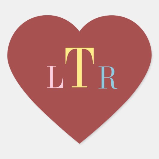 Weddenschap Aangepaste monogram envelop Hart Sticker (Voorkant)