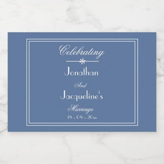 Weddenschap Aangepaste namen Dusty Blue Mini Likeurfles Etiket (Enkel label)