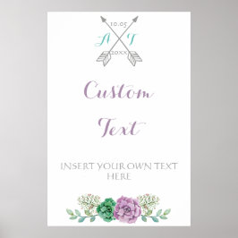 Weddenschap Aangepaste tekst, boranische bloem Poster