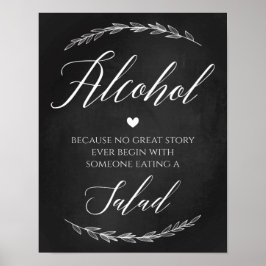Weddenschap - Alcohol Wedding Chalkboard Poster