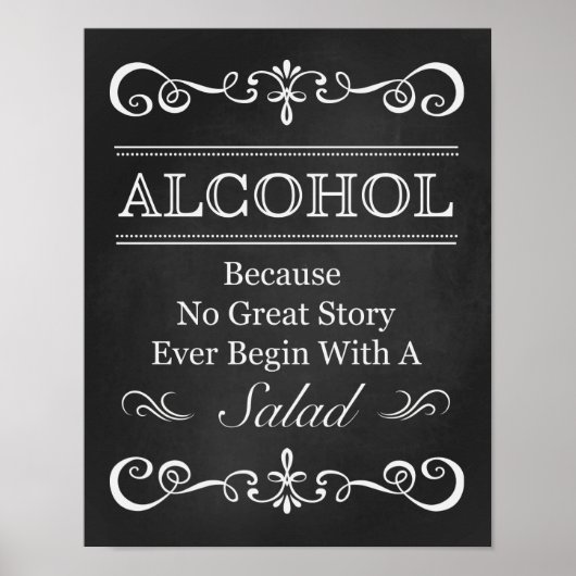 Weddenschap - Alcohol Wedding Chalkboard Poster (Voorkant)