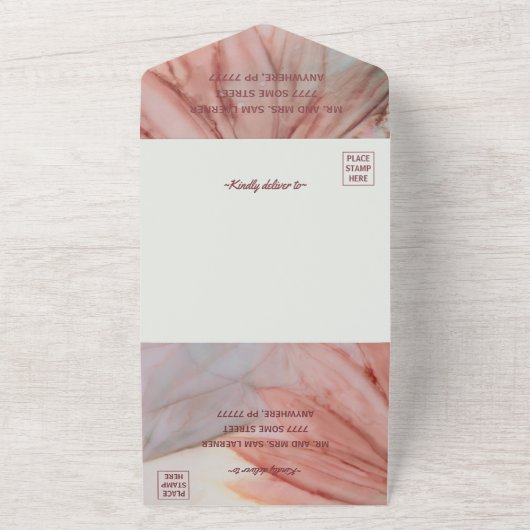 Weddenschap Alle N Eén Uitnodiging  in Roze (Buitenkant)