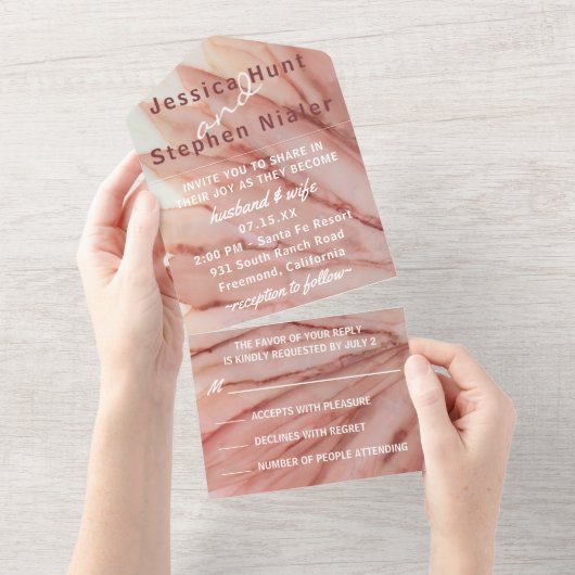 Weddenschap Alle N Eén Uitnodiging  in Roze (Afscheurbaar)