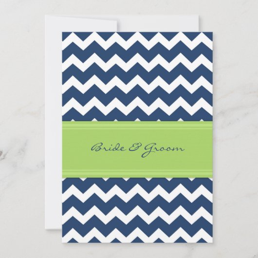 Weddenschap Alleen Limoen Blue Chevron Kaart (Voorkant)