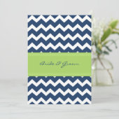 Weddenschap Alleen Limoen Blue Chevron Kaart (Staand voorkant)