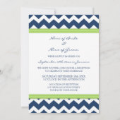 Weddenschap Alleen Limoen Blue Chevron Kaart (Achterkant)