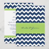 Weddenschap Alleen Limoen Blue Chevron Kaart (Voorkant / Achterkant)