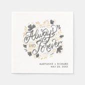 Weddenschap Altijd voor altijd grijze bruiloft Nap Servet (Voorkant)