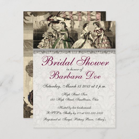 Weddenschap  Antiek bride Kaart (Voorkant / Achterkant)