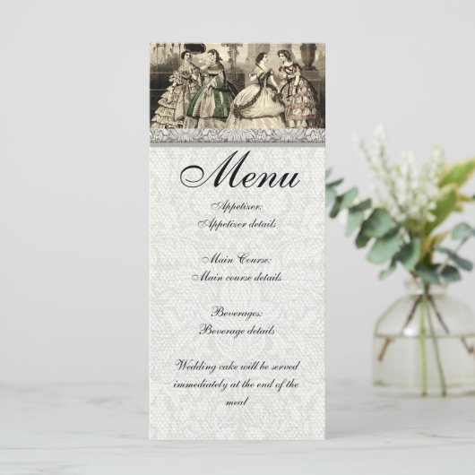 Weddenschap Antiek bride Menu (Staand voorkant)