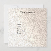 Weddenschap Antiek Floral Rozen Beige Cream Invite Kaart (Achterkant)