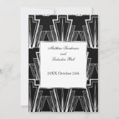 Weddenschap Art Deco Black en White Kaart (Achterkant)