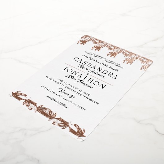 Weddenschap - Art Nouveau & Poem 5 Folie Uitnodiging (Gedraaid)