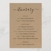 Weddenschap/Bachelorette Party/Birthday Itinerary Programmakaart (Voorkant)