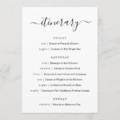 Weddenschap/Bachelorette Party/Birthday Itinerary Programmakaart (Voorkant)