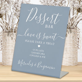 Weddenschap-balie Sweet Custom Dusty Blue Reclamebord Met Voetstuk