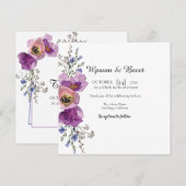 Weddenschap Beauful Floral Squa Kaart Sjabloon Vec (Voorkant / Achterkant)