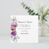 Weddenschap Beauful Floral Squa Kaart Sjabloon Vec (Staand voorkant)