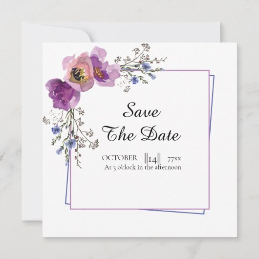 Weddenschap Beauful Floral Squa Kaart Sjabloon Vec (Achterkant)