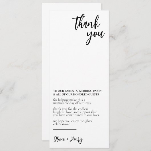 Weddenschap bedankt (Voorkant / Achterkant)