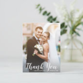 Weddenschap Bedankt 2 Foto's Fun Modern Casual Briefkaart (Staand voorkant)