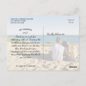 Weddenschap Bedankt 2 Foto's Fun Modern Casual Briefkaart (Achterkant)