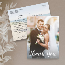 Weddenschap Bedankt 2 Foto's Fun Modern Casual Briefkaart
